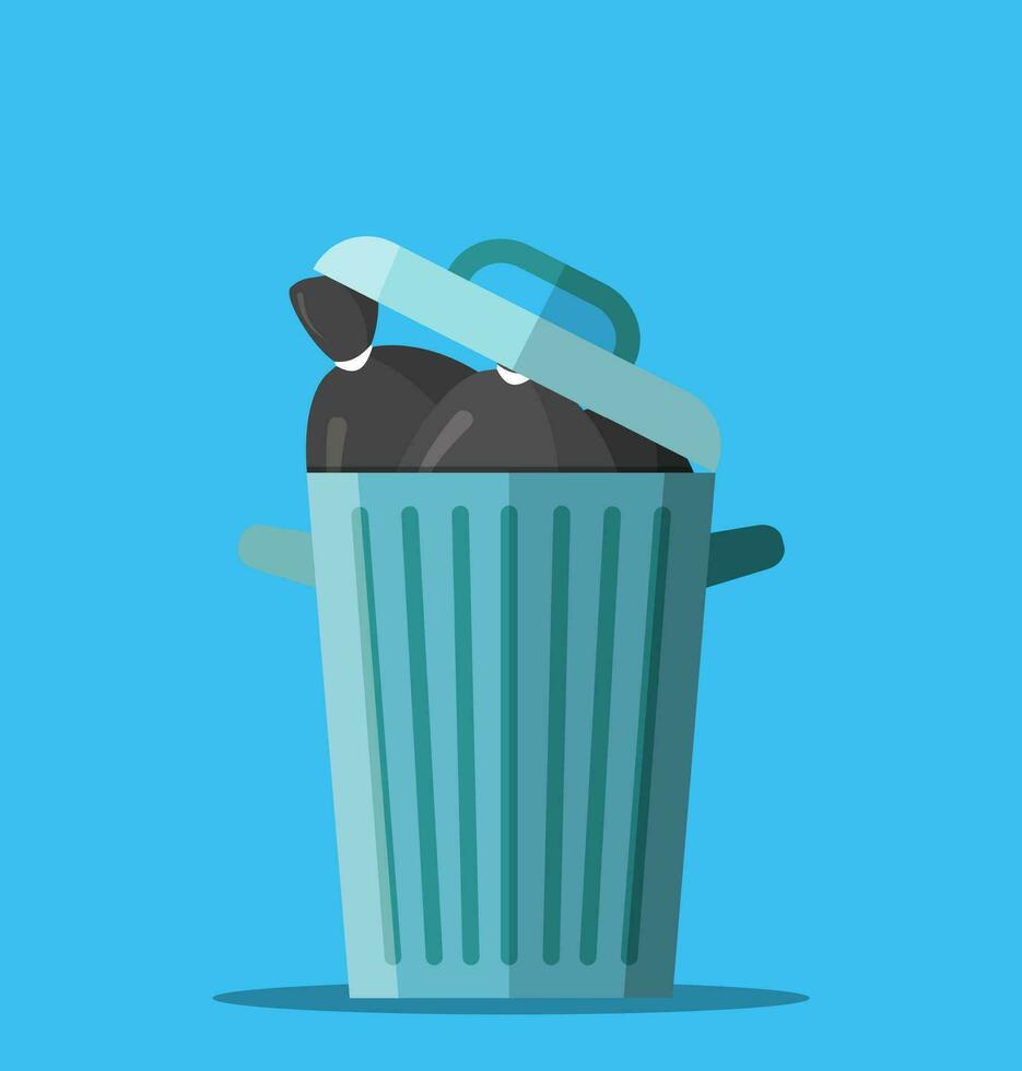 Huge waste trash can vector