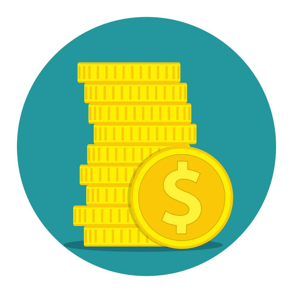 Stack of Gold coins dollar vector