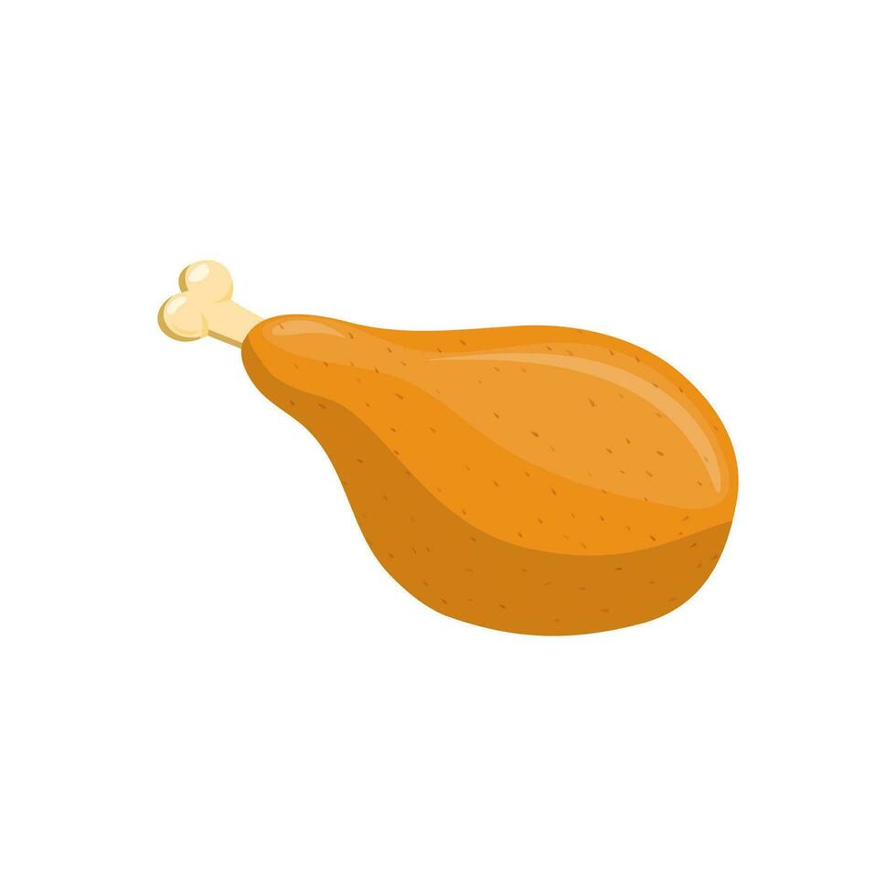 Chicken meat on the bone icon vector