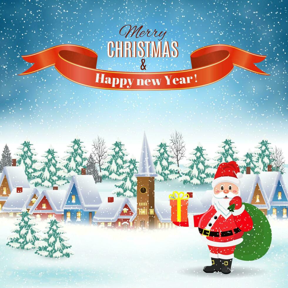 Christmas winter landscape vector