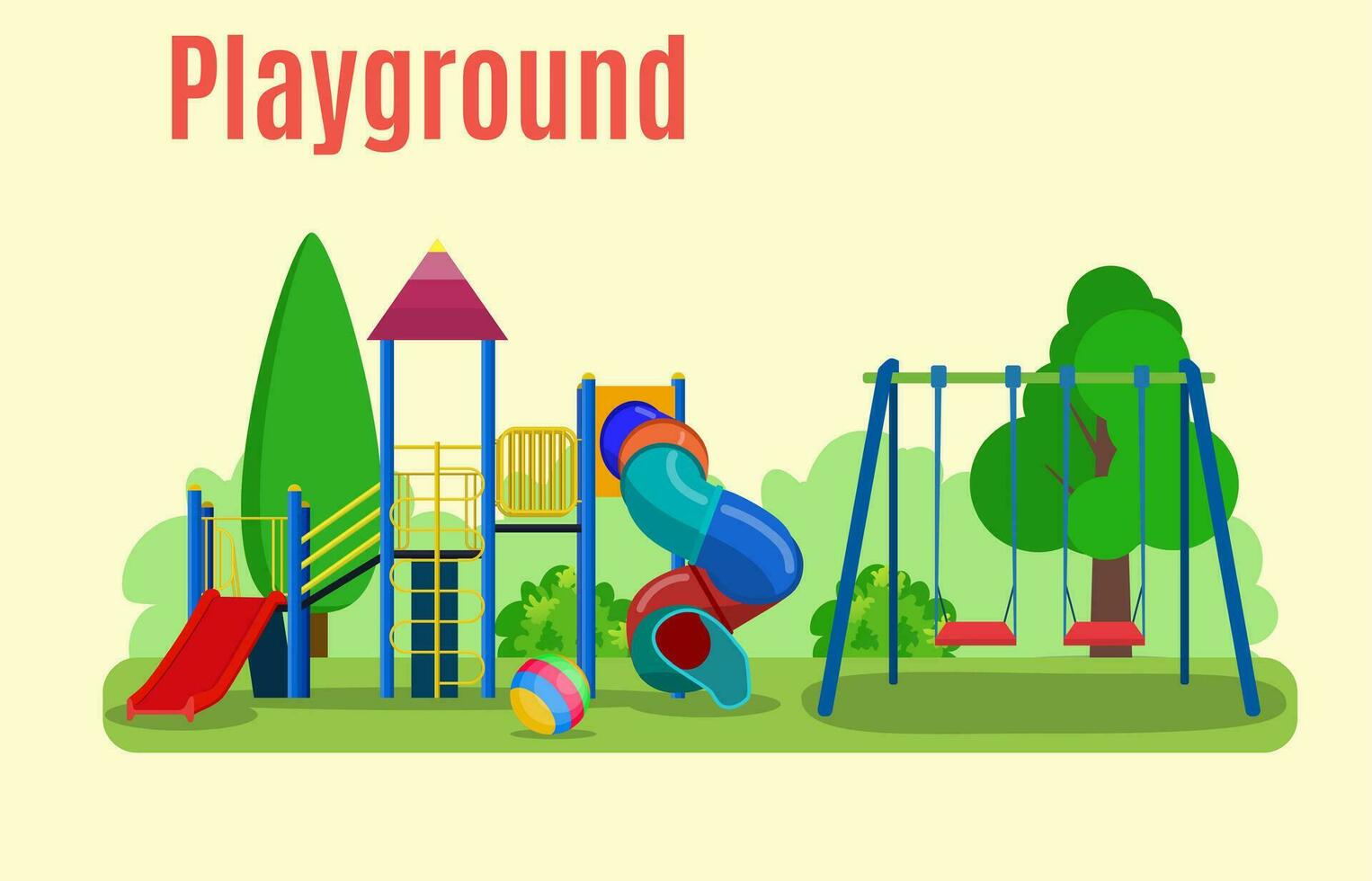 Kids playground. Buildings for city construction. vector