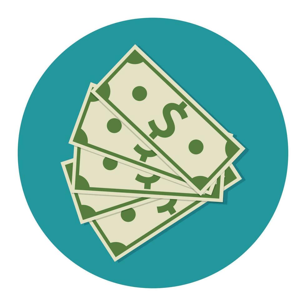 Money Dollar Cash Colorful Icon vector