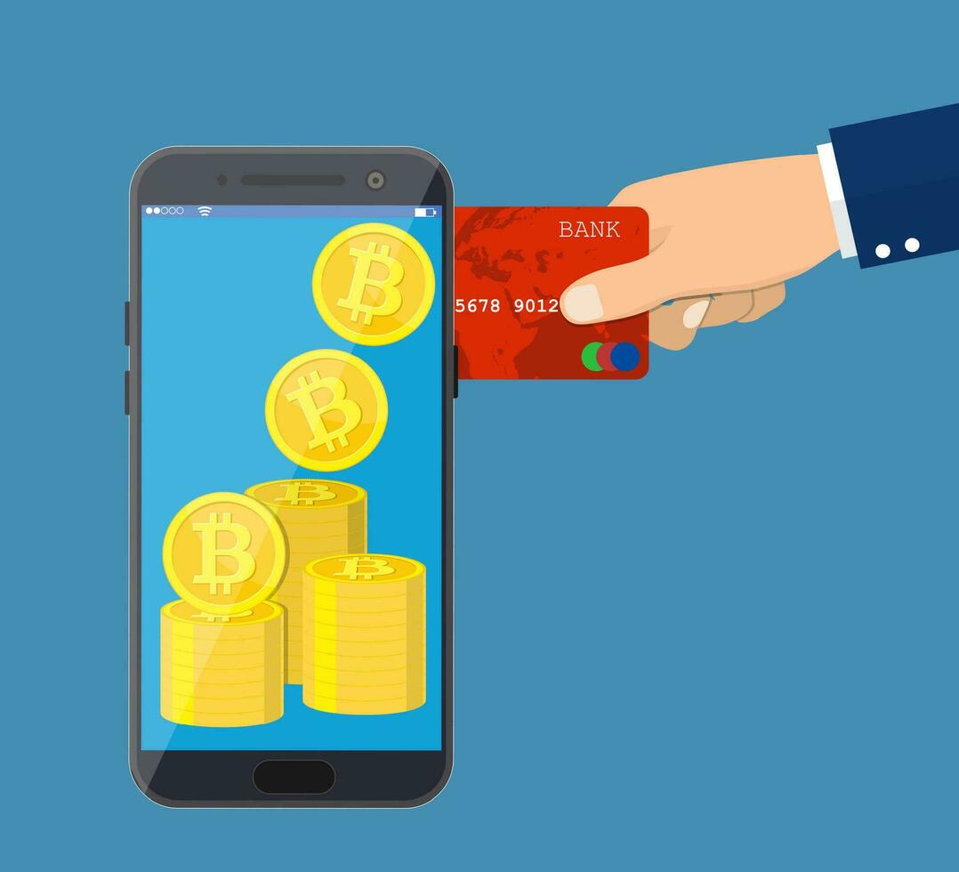 Bitcoin exchange concept. vector