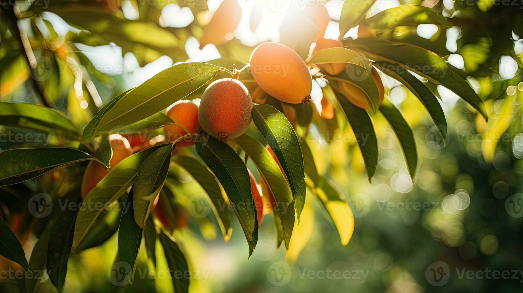 AI generated Fresh mango on the field with light exposure AI Generative photo