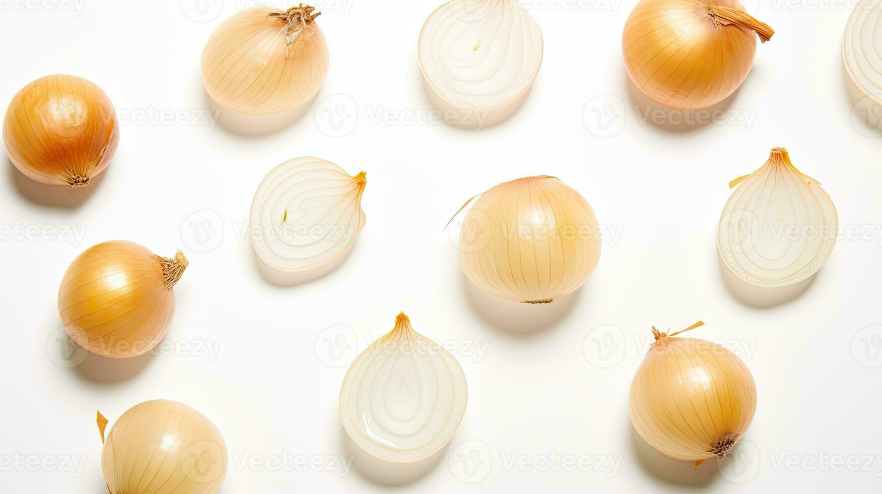 AI generated Portrait garlic slices isolated on white AI Generative photo