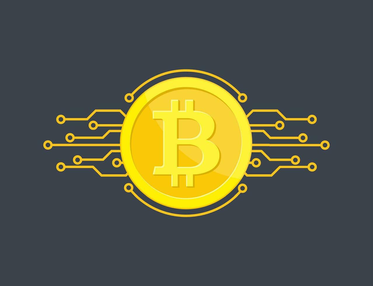 Crypto currency bitcoin. vector