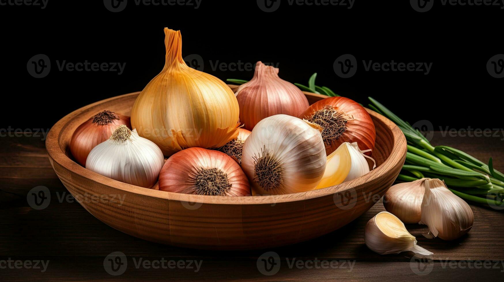 AI generated Portrait onion on the bowl AI Generative photo