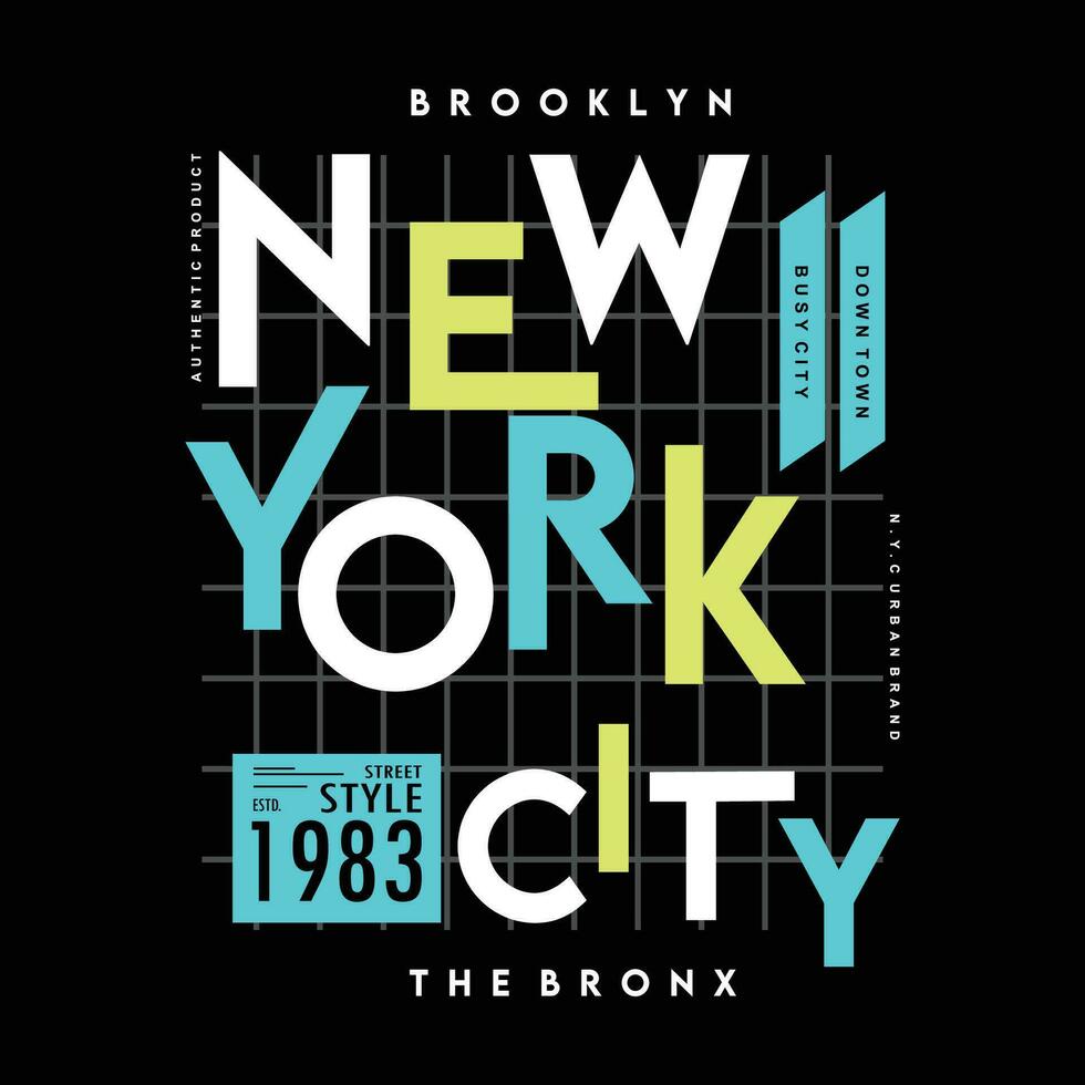 new york brooklyn lettering typography vector, abstract graphic, illustration, for print t shirt vector