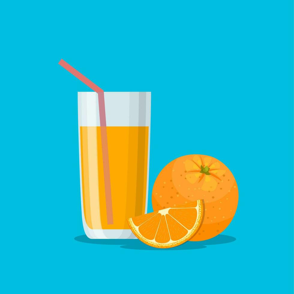 Orange juice in a glass. Vitamins for health vector