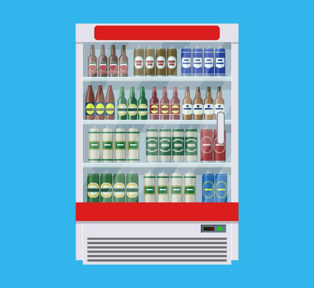 Showcases refrigerators for cooling drinks vector