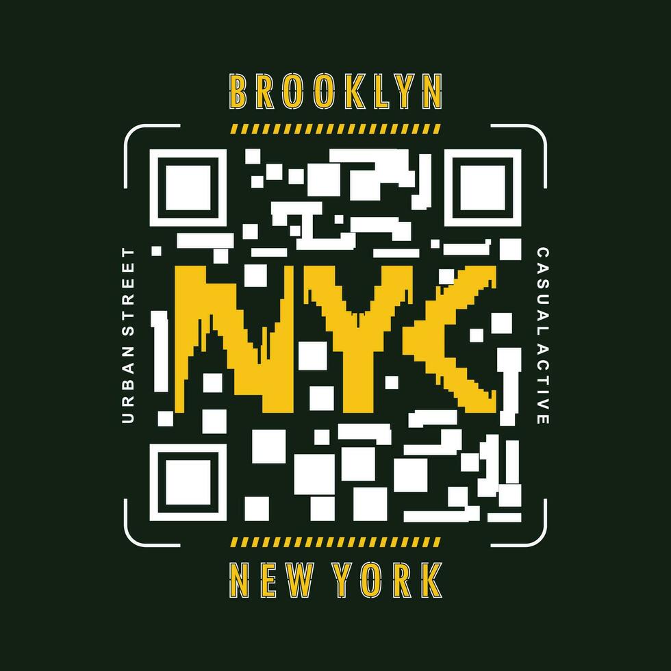 brooklyn new york city abstract graphic typography vector, t shirt design, illustration, good for casual style vector