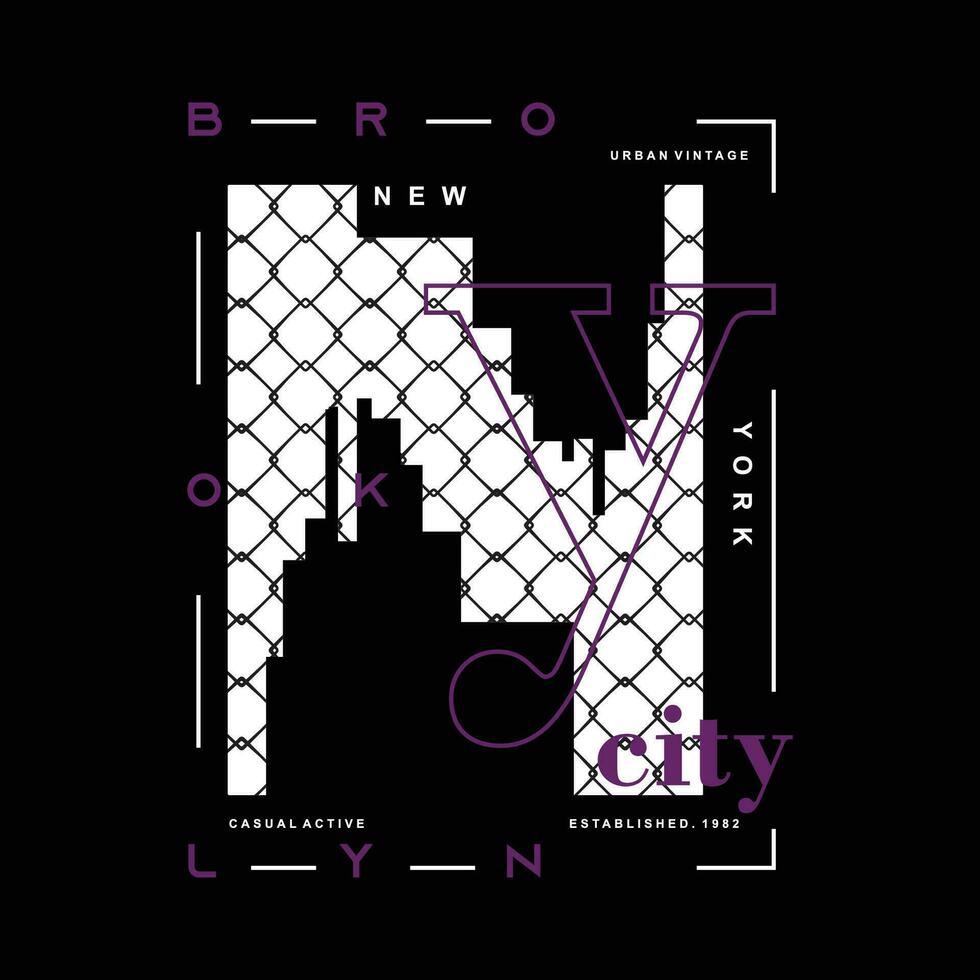 brooklyn new york city abstract graphic typography vector, t shirt design, illustration, good for casual style vector