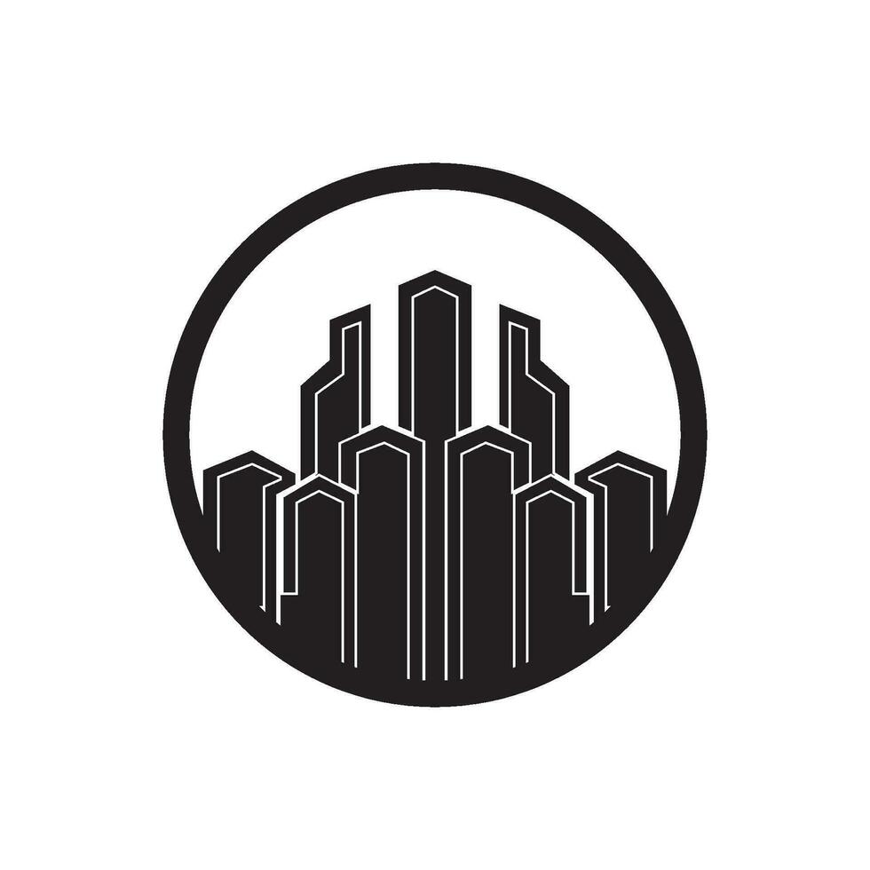 ciudad edificio icono diseño vector ilustración