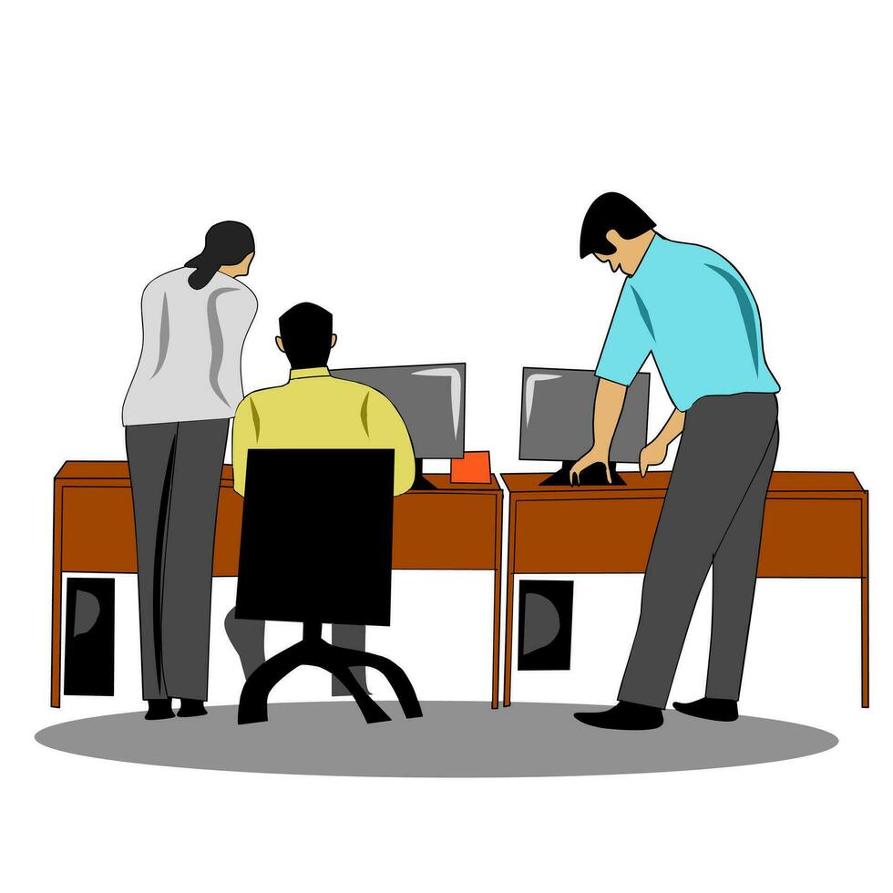 Employee in meeting room vector