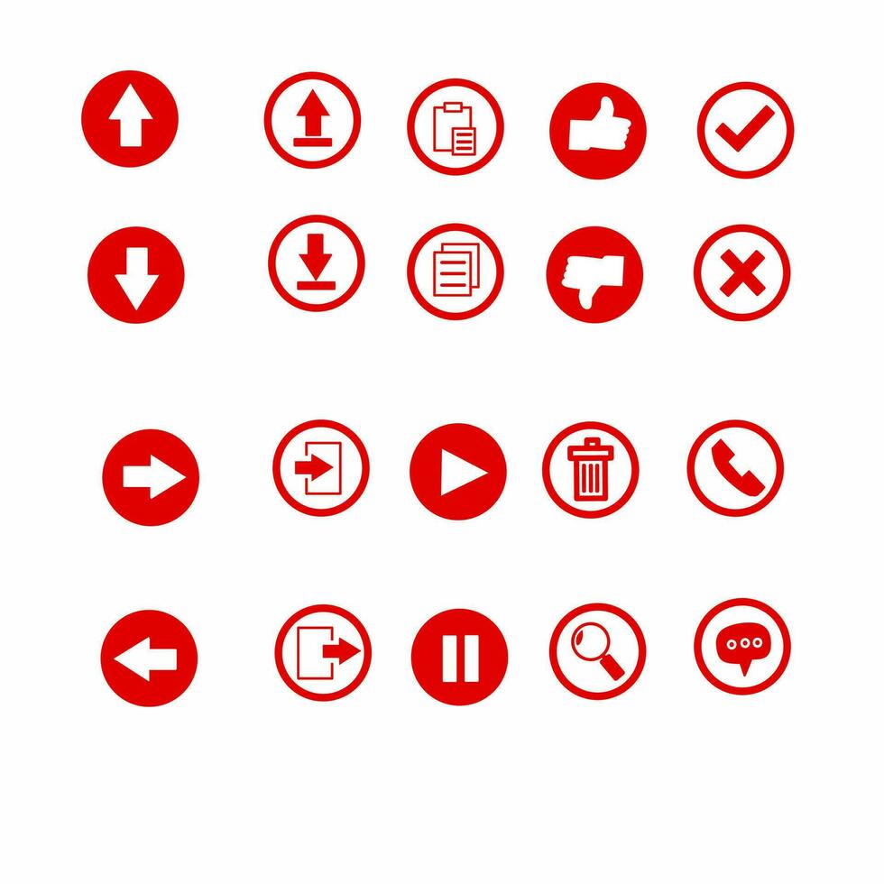 Button for game website application and many social media component vector