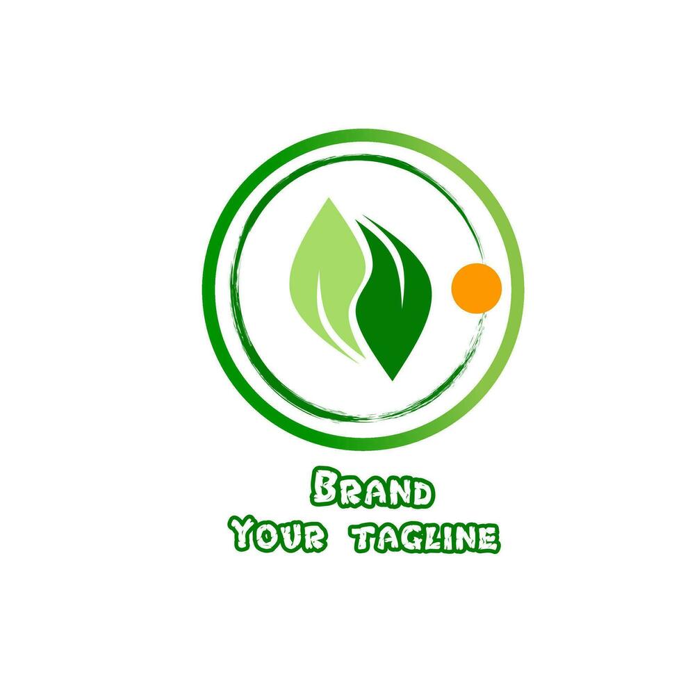 Logo for about the go green with leaf elemen and circle vector