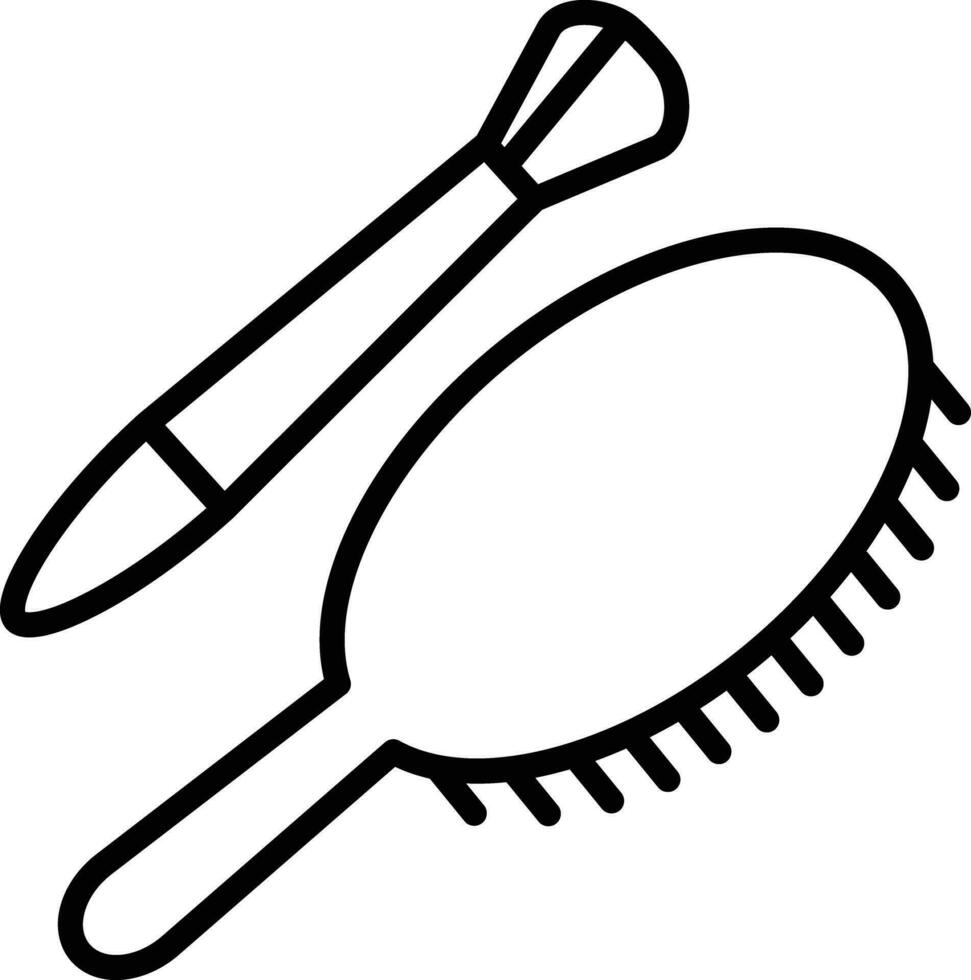 Comb and brush Outline vector illustration icon