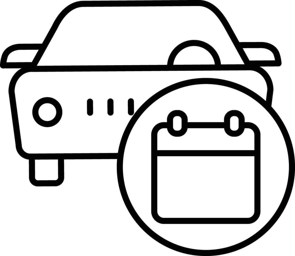 Car Service Date Outline vector illustration icon