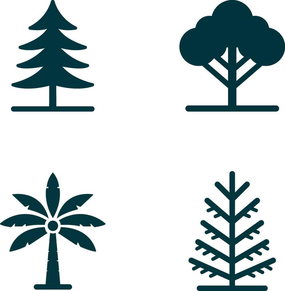 Set of Trees Vector Illustration