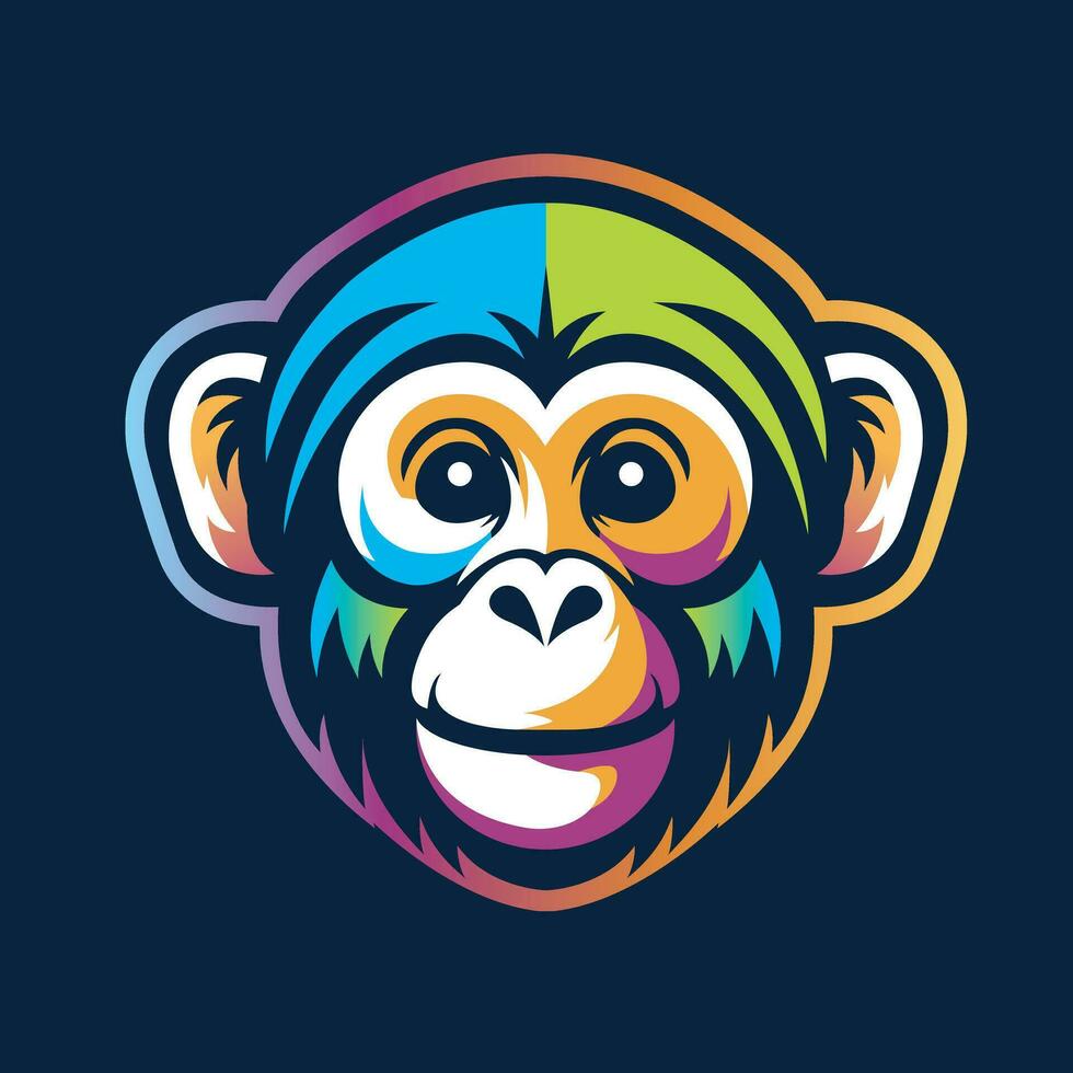 Monkey Face Colorful Vector