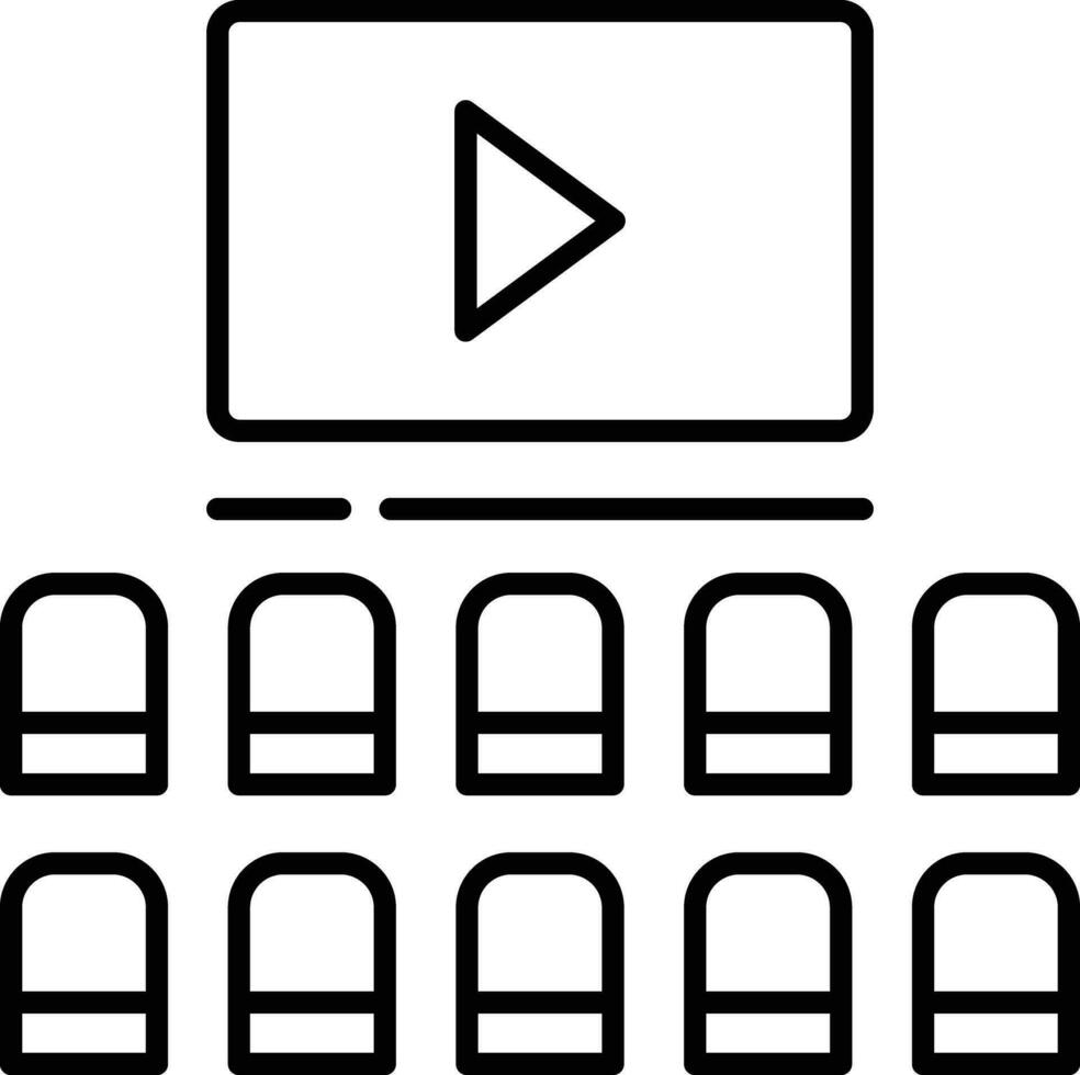 movie hall Outline vector illustration icon