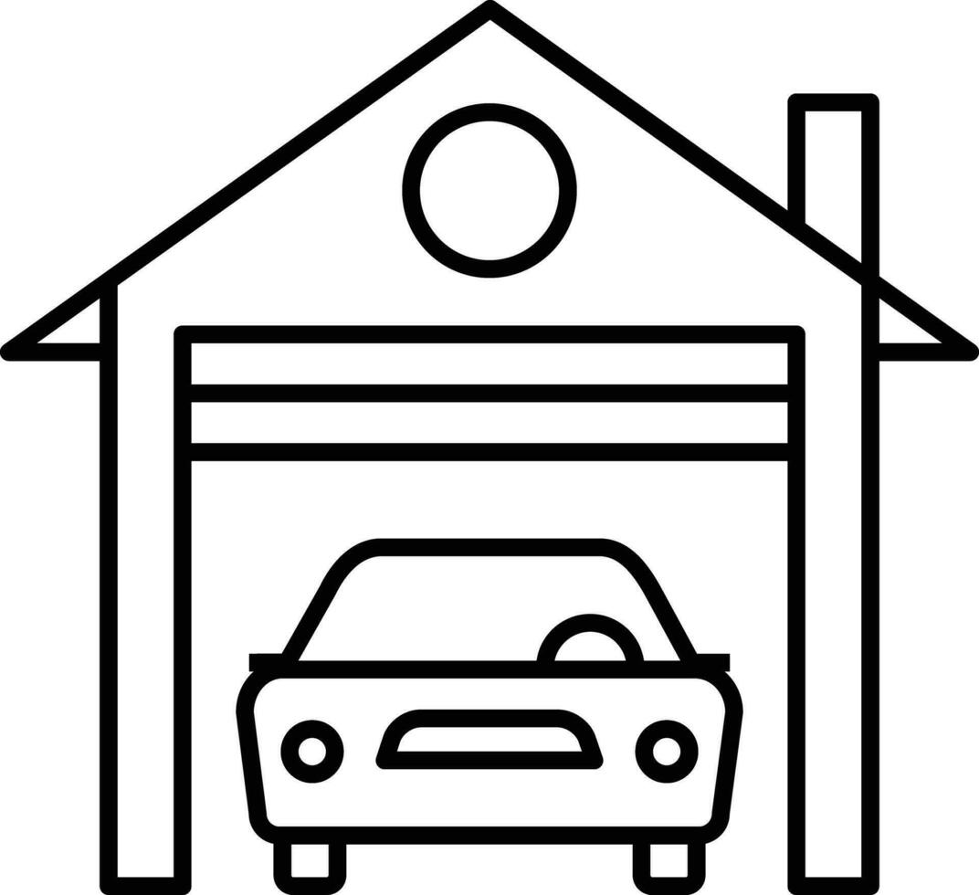 Car parking Outline vector illustration icon