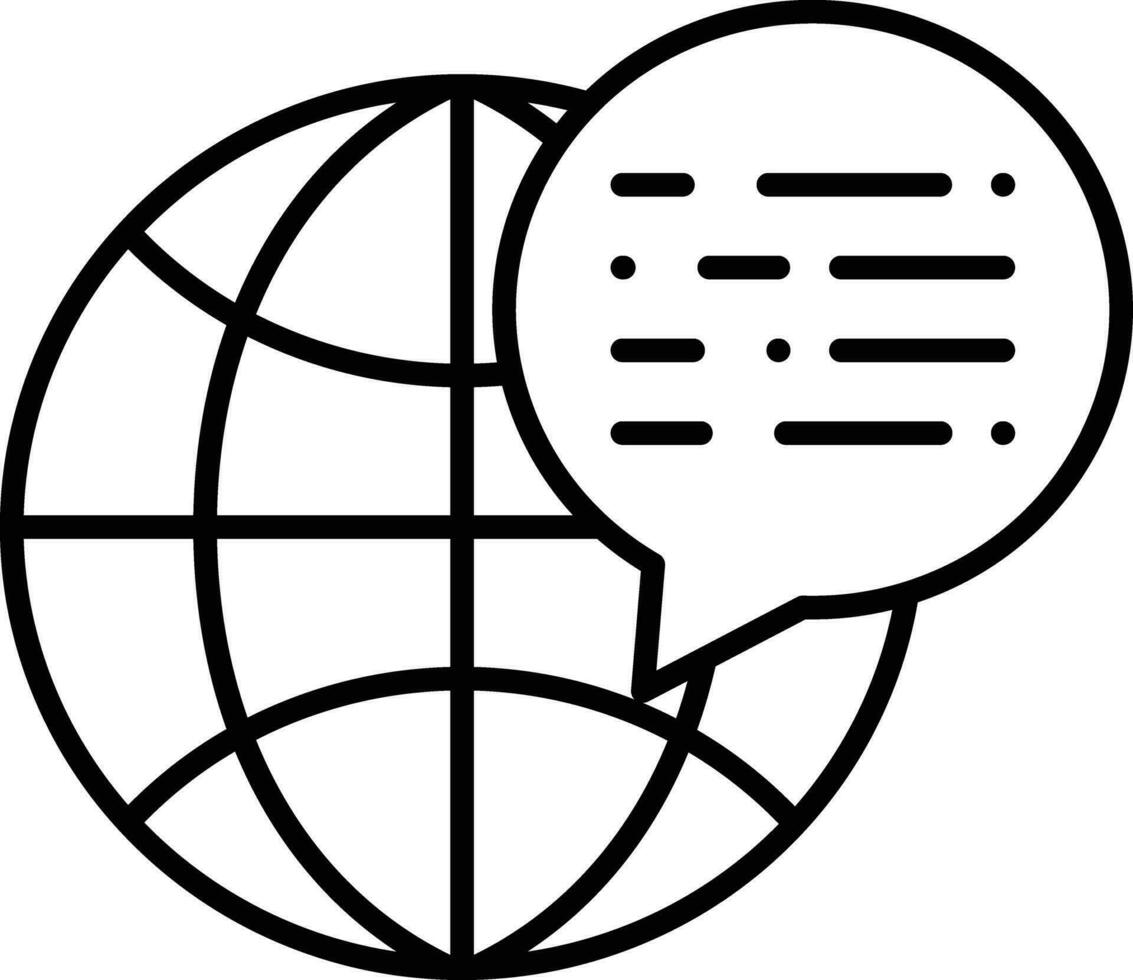 Global chat Outline vector illustration icon