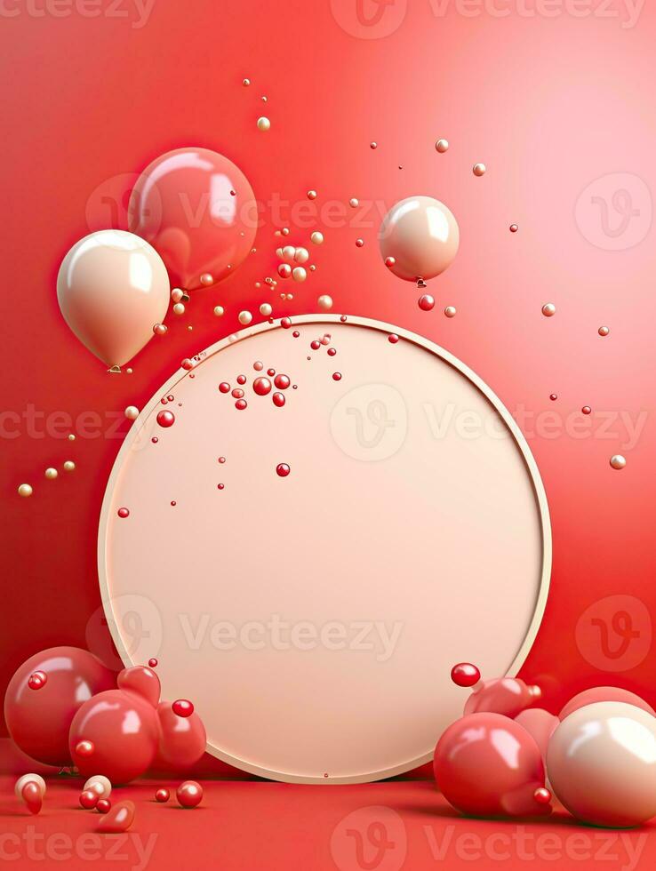AI generated Circle rounded with balloon AI Generative photo