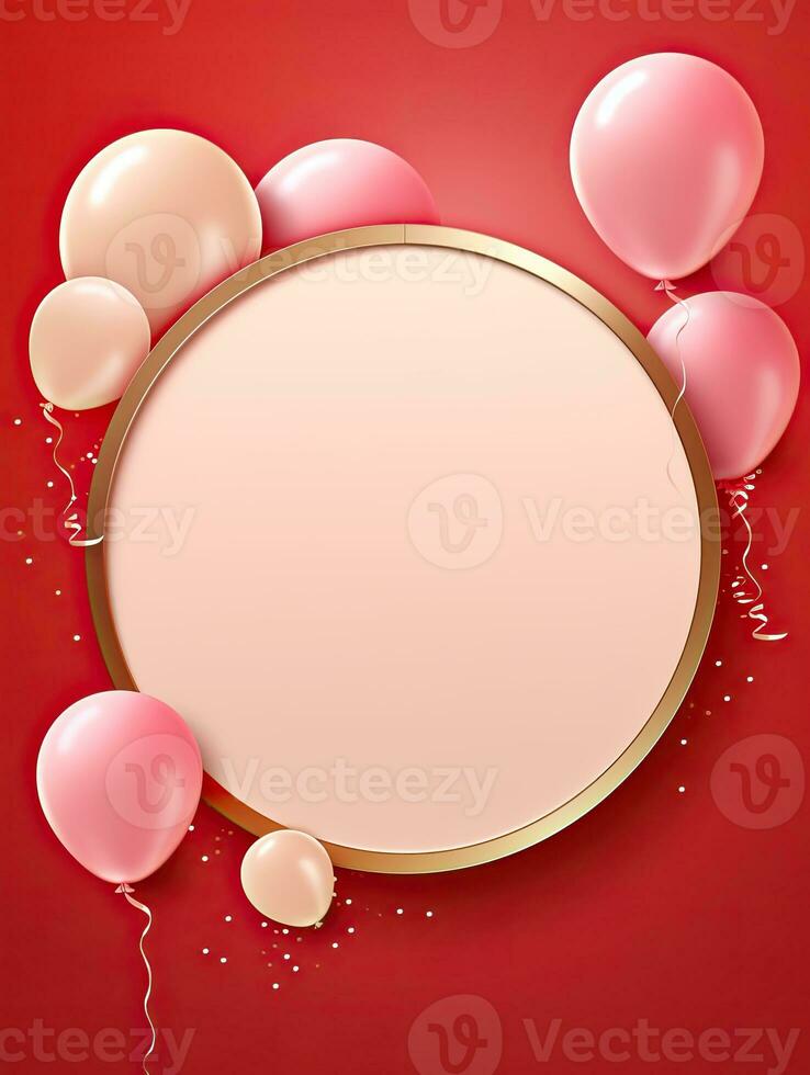 AI generated Circle rounded with balloon AI Generative photo