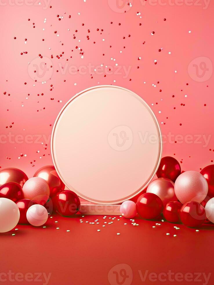 AI generated Circle rounded with balloon AI Generative photo