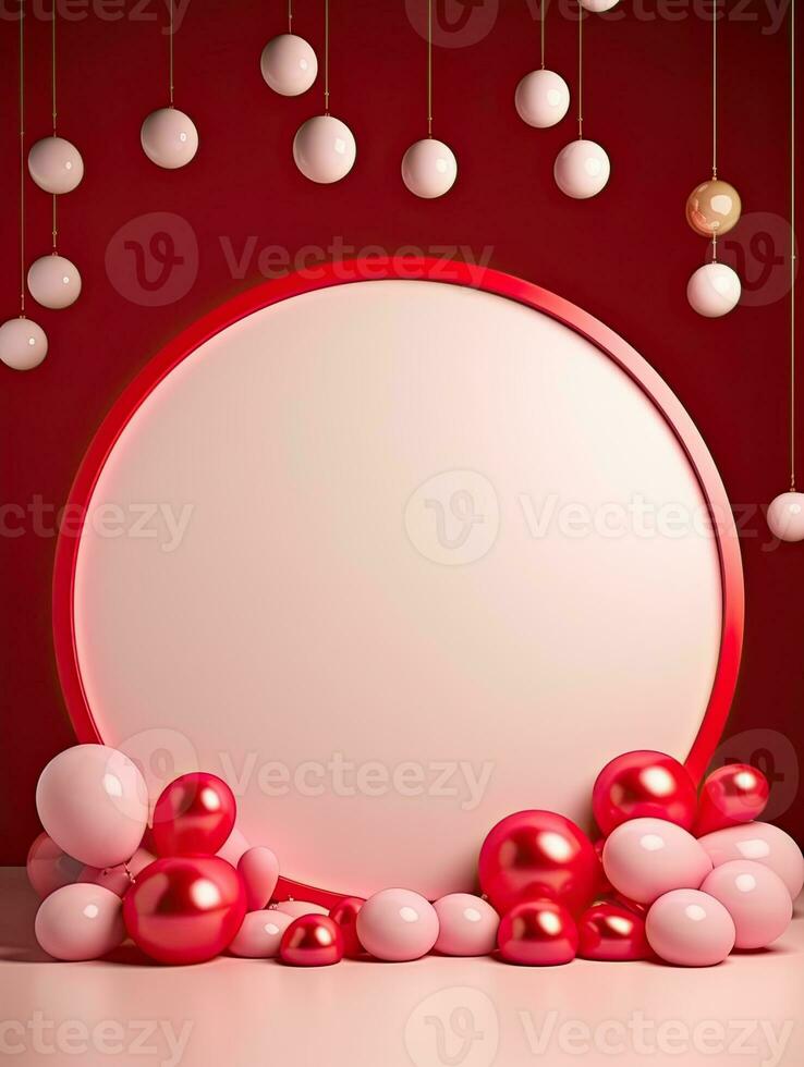 AI generated Circle rounded with balloon AI Generative photo