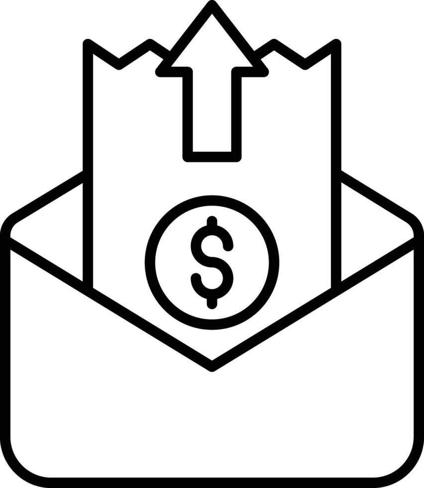 Upload invoice Outline vector illustration icon