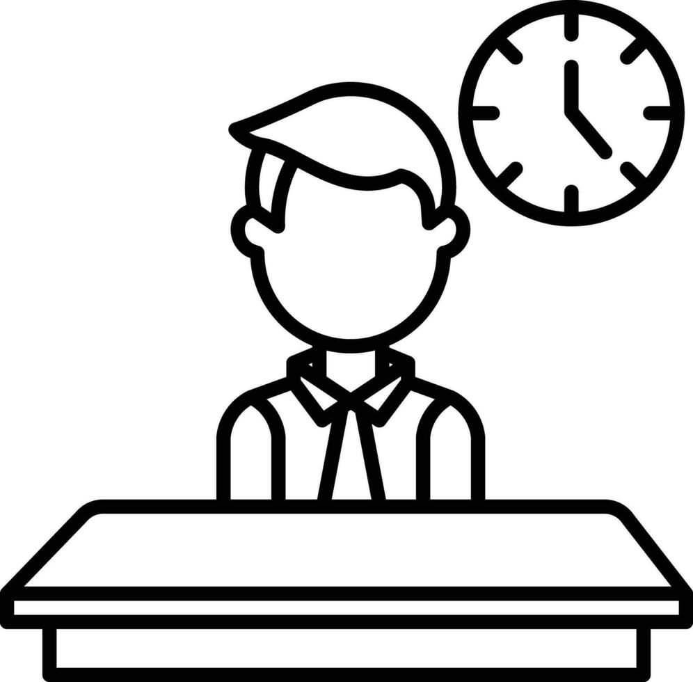 Time Management Outline vector illustration icon