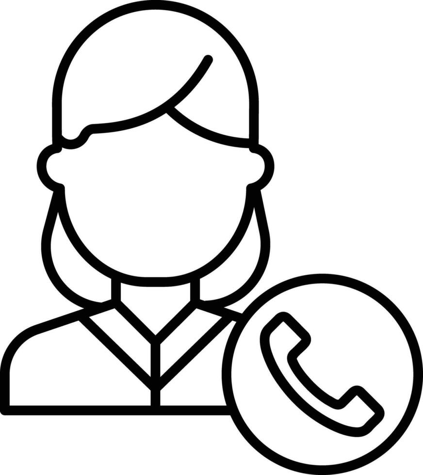 woman call Outline vector illustration icon