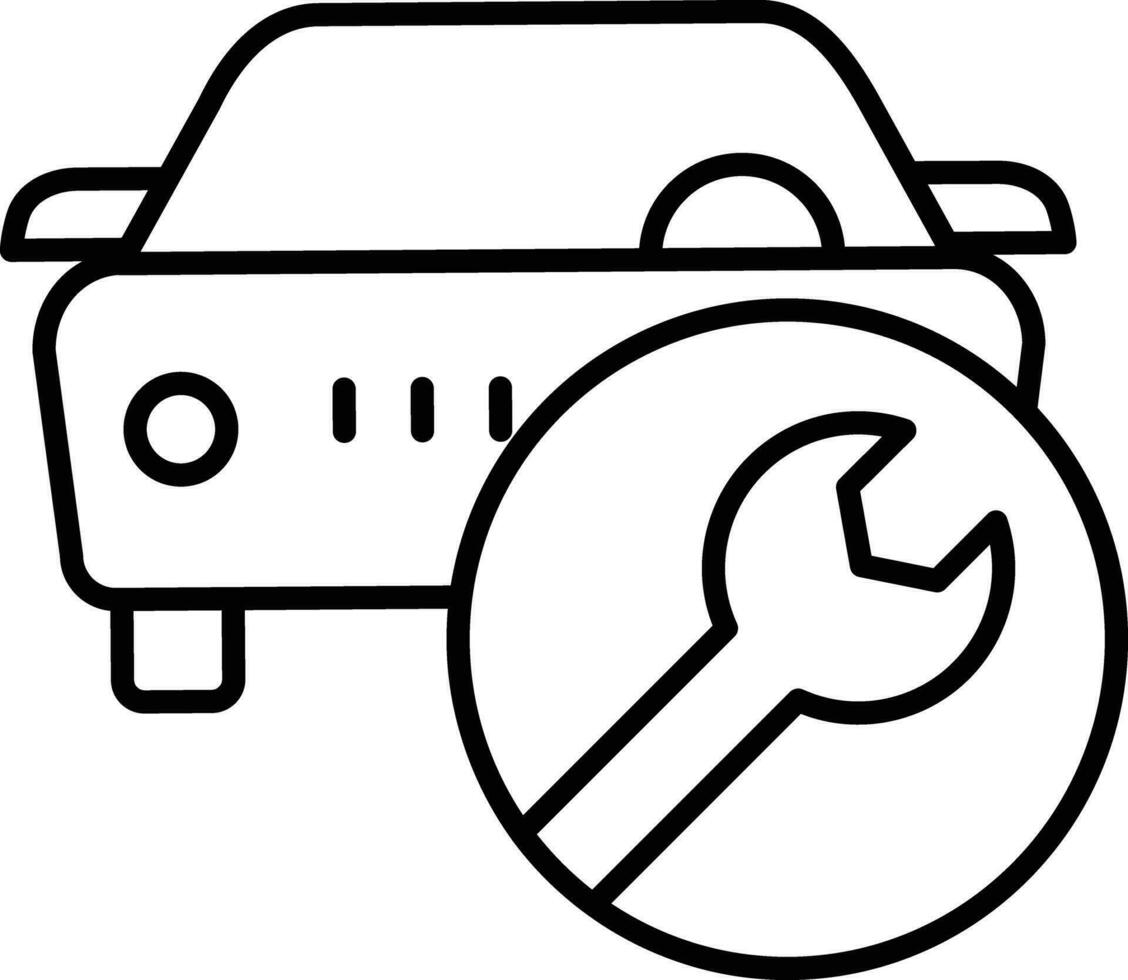 coche mecánico servicios contorno vector ilustración icono