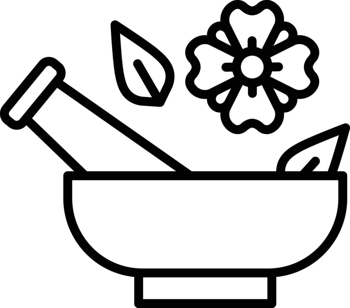 Remedy bowl Outline vector illustration icon