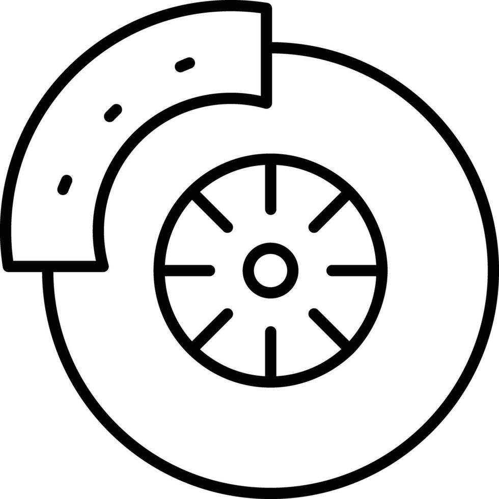 Disc Brake Outline vector illustration icon