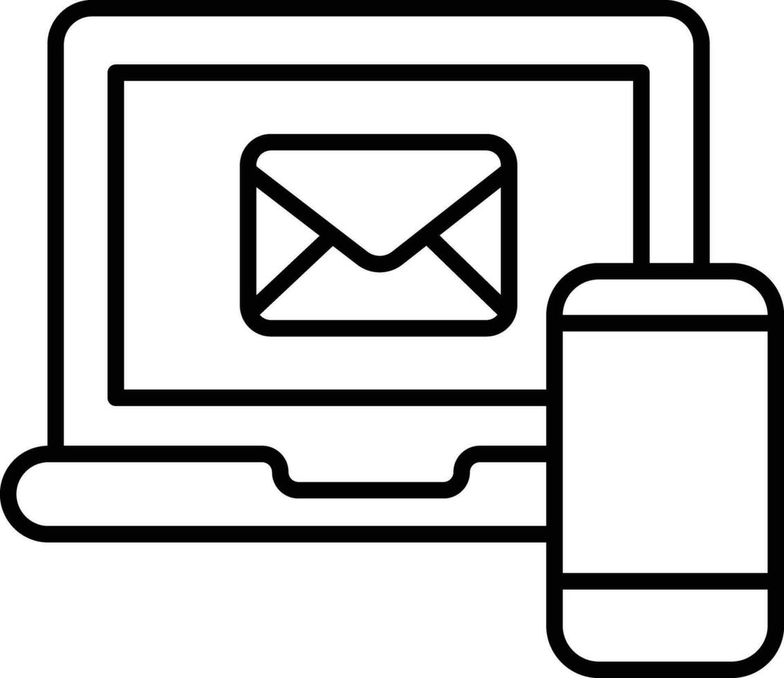 Device mobile Outline vector illustration icon