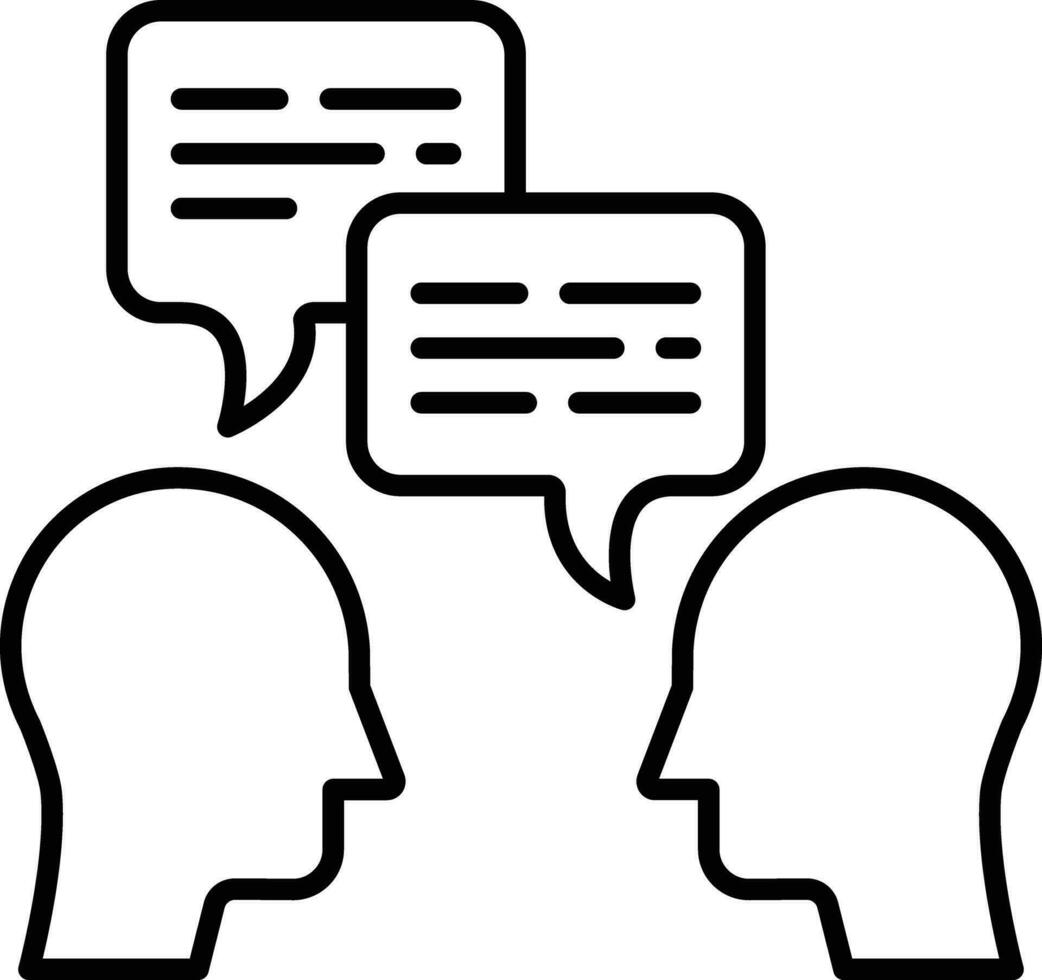 user conversation Outline vector illustration icon