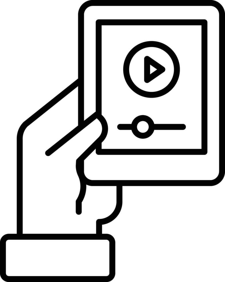 tab hand Outline vector illustration icon