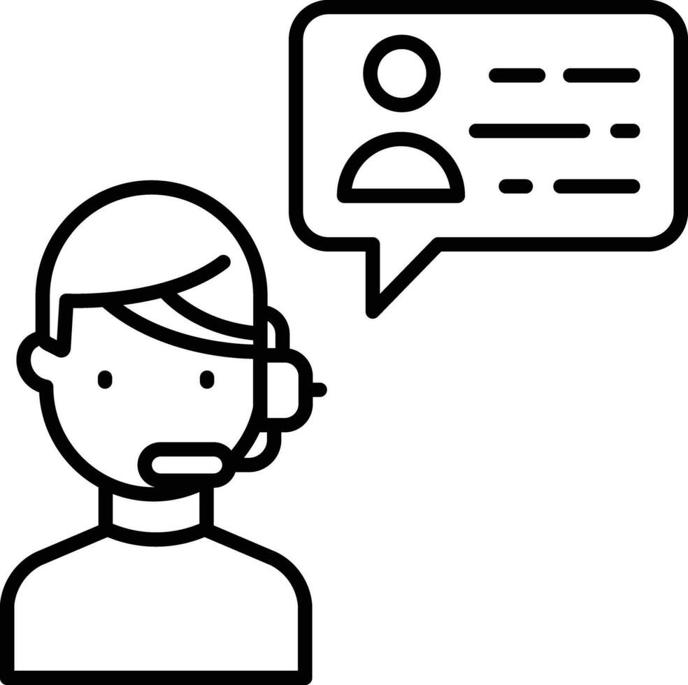 man customer service Outline vector illustration icon