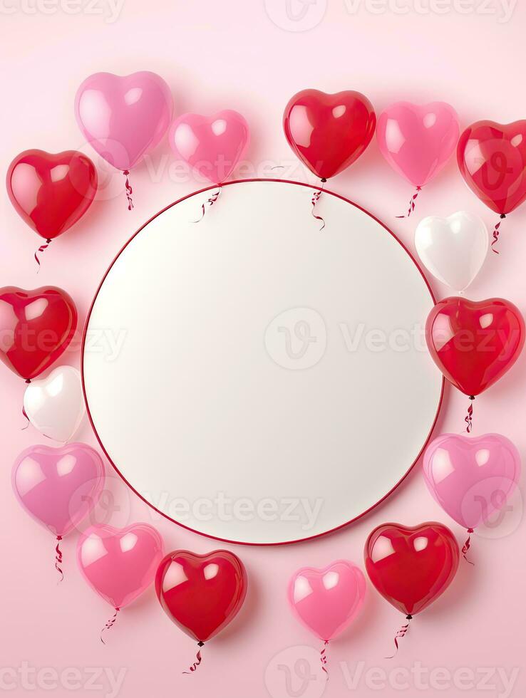 AI generated Portrait circle rounded with balloon AI Generative photo