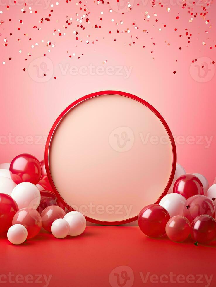 AI generated Circle rounded with balloon AI Generative photo
