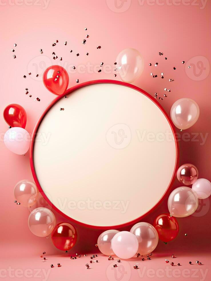 AI generated Circle rounded with balloon AI Generative photo