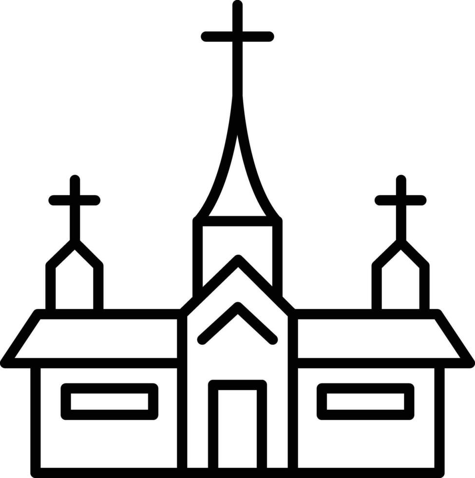 Iglesia contorno vector ilustración icono