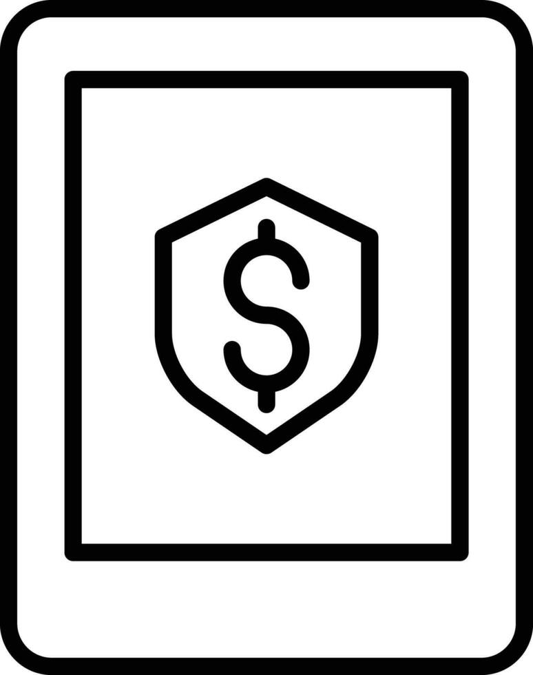 Security laptop Outline vector illustration icon