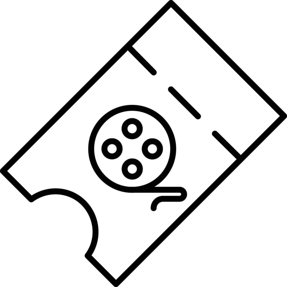 film ticket Outline vector illustration icon