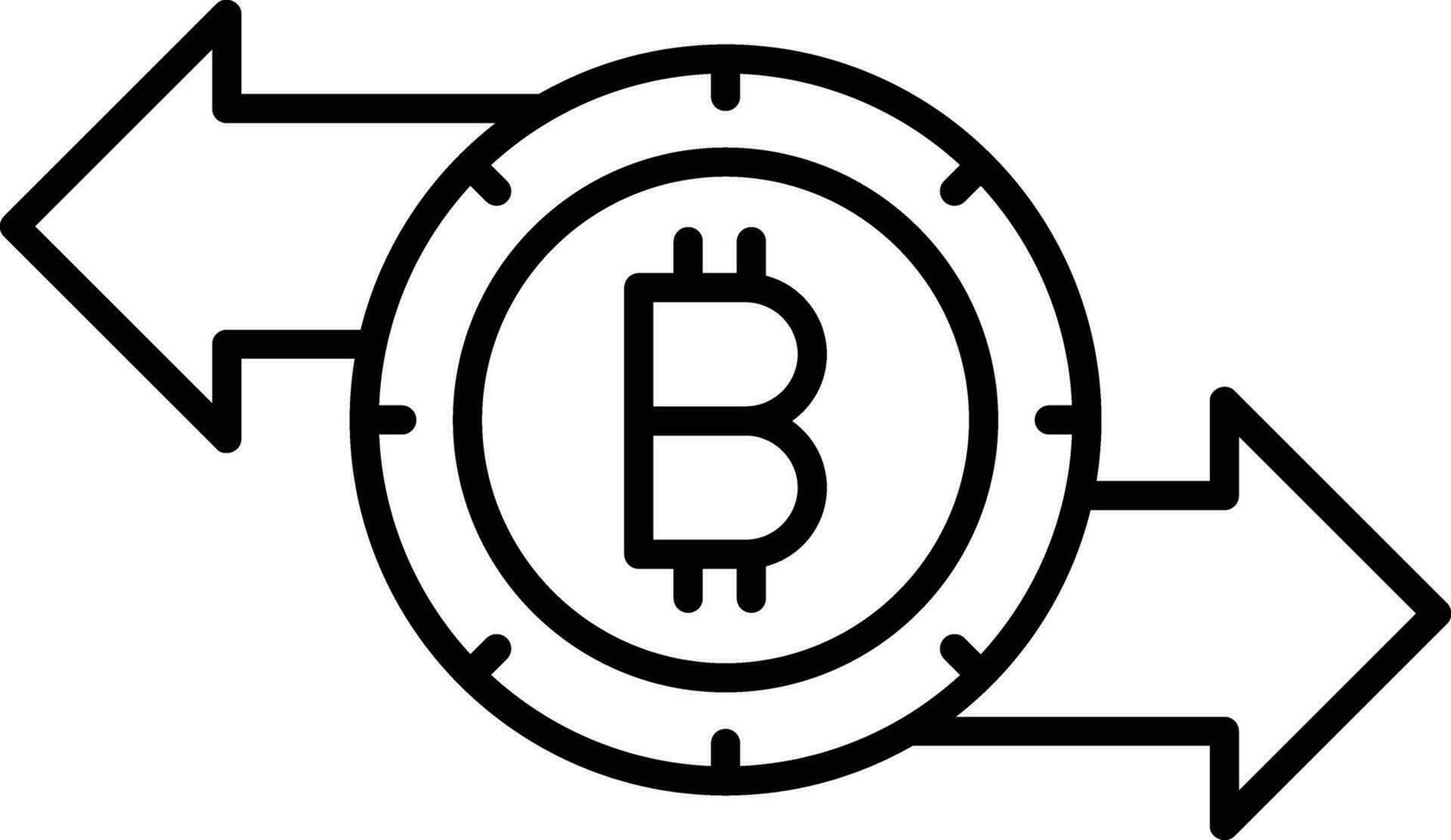 investment bitcoin Outline vector illustration icon