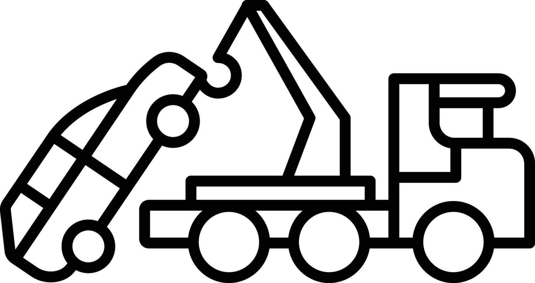 Car Tow Truck Outline vector illustration icon