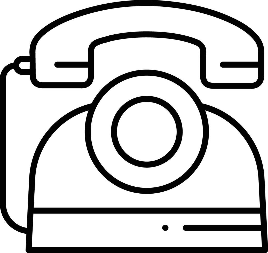 Dial Phone Outline vector illustration icon